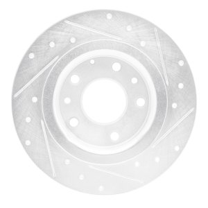 Mazda CX-3 Brake Rotor (1) - Rear Left - R1 Concepts - Drilled & Slotted - Silver - `16-`18